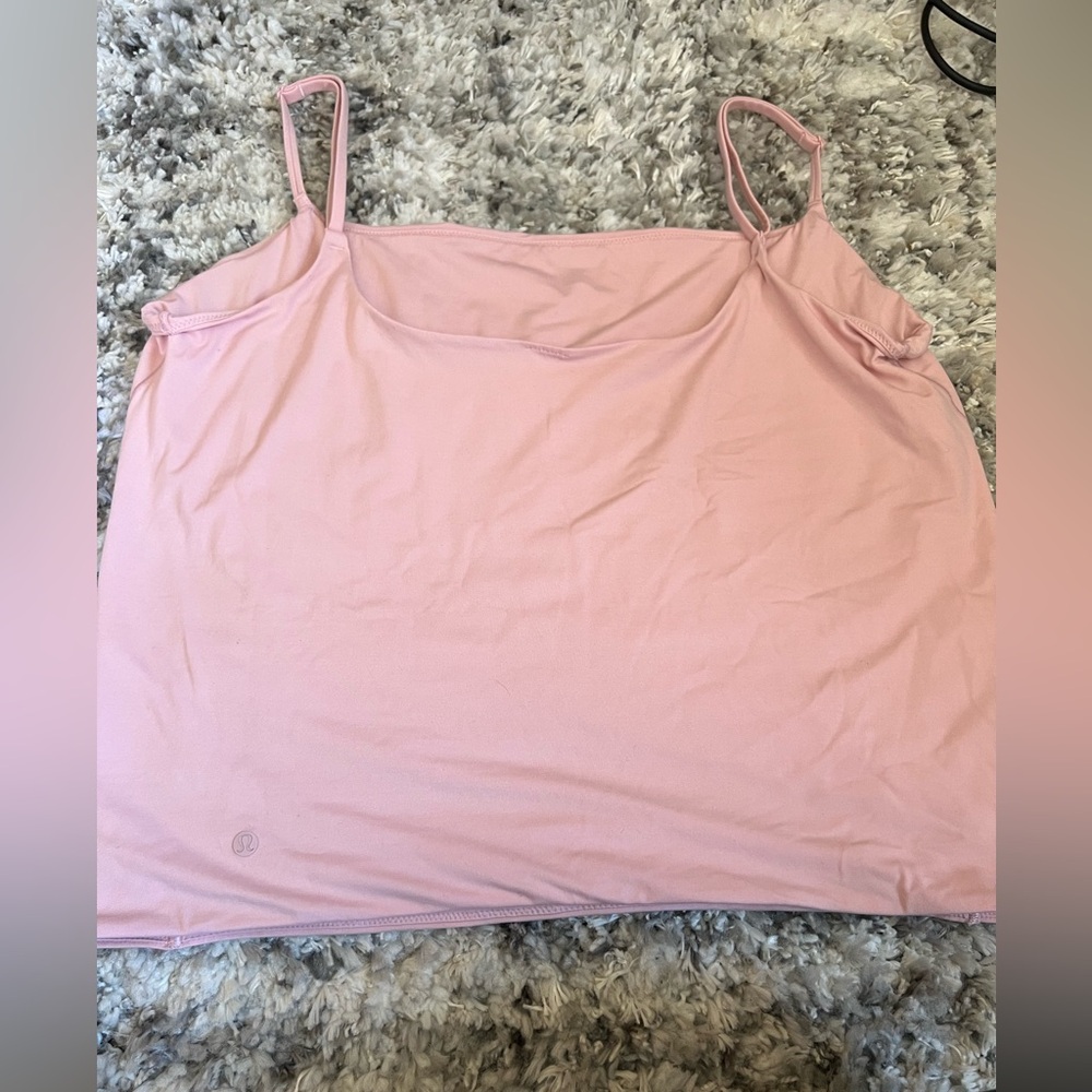 Lululemon Athletica Soft Pink tank square neck